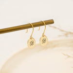 925 Sterling Silver Oval Initial Earrings
