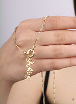 925 Sterling Silver Paperclip Chain Necklace With Name,