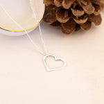 925 Sterling Silver İçi Boş Heart Necklace