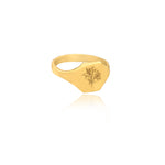925 Sterling Silver Square Birthflower Ring