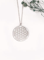 925 Sterling Silver Yaşam Çi̇çeği̇ Necklace