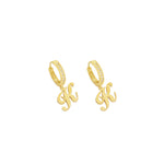 925 Sterling Silver Dangle Initial Earring 95