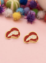 925 Sterling Silver Enamel Lips Earrings
