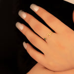 925 Sterling Silver Adjustable Initials Ring With Birthstone