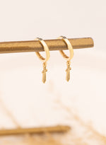 925 Sterling Silver Hoop Blade Earrings