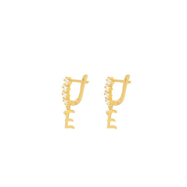 925 Sterling Silver Dangle Initial Earring 96