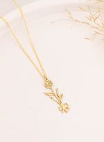 925 Sterling Silver Birth Flower Necklace,
