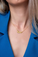 925 Sterling Silver Signature Name Choker