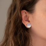 925 Sterling Silver Two Colours Round Threader Earrings