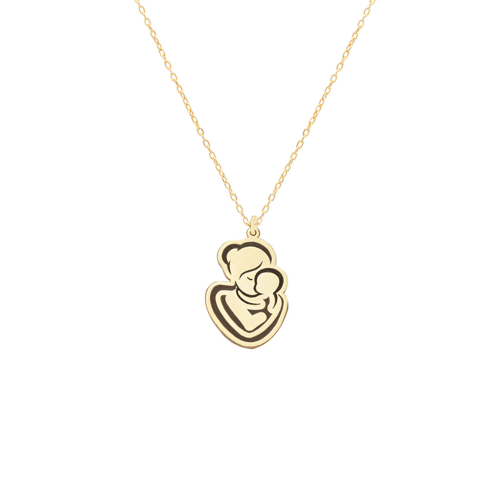 925 Sterling Silver Mother And Child Necklace