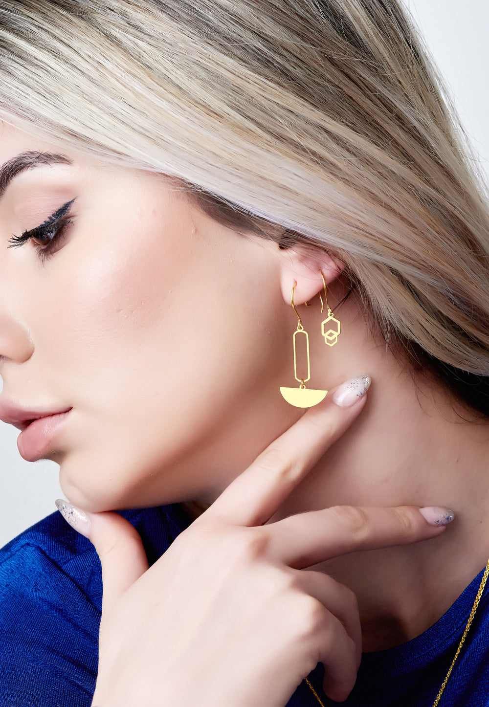 925 Sterling Silver Unique Rectangle Drop Earrings