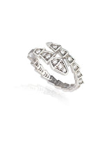 925 Sterling Silver Sıralı Üçgen Şeklinde Yılan Ring
