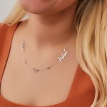 925 Sterling Silver Personalized Two Name Necklace With Heart