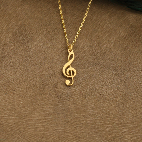 925 Sterling Silver G Clef Necklace