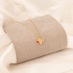 925 Sterling Silver 3 Leaf Lotus Necklace