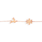 925 Sterling Silver Deer With Snowflake Bracelet