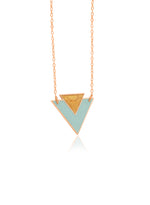925 Sterling Silver Enamel Double Triangle Necklace