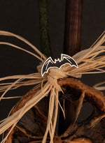 925 Sterling Silver Enamel Black Bat Studs