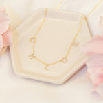 925 Sterling Silver Personalised Initial Diamond Name Necklace (Halley)