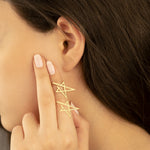 925 Sterling Silver Modern Star Earring