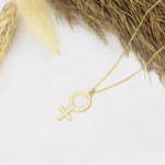 925 Sterling Silver Female Symbol Necklace