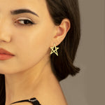 925 Sterling Silver Modern Star Earring