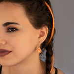 925 Sterling Silver Enamel Pumpkin Earrings,