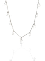 925 Sterling Silver Moon And Star Necklace