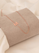 925 Sterling Silver Minimalist Sideway Initial Necklaces