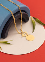925 Sterling Silver Circle And Bar Y Necklace