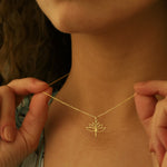 925 Sterling Silver Lotus Flower Necklace,