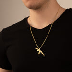 925 Sterling Silver Force Chain Gun Pendant
