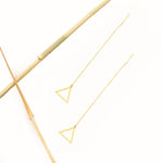 925 Sterling Silver Threader Triangle Chain Earrings