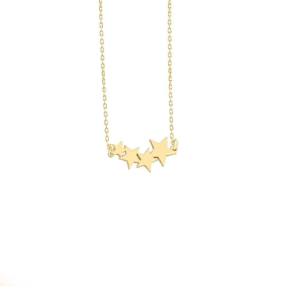 925 Sterling Silver Triple Star Comet Necklace