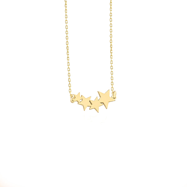 925 Sterling Silver Triple Star Comet Necklace