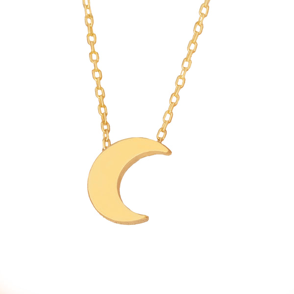 925 Sterling Silver Minimalist Half Moon Necklace