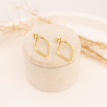 925 Sterling Silver Diamond Shape Ear Jacket Earrings
