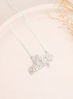 925 Sterling Silver Two Name With Heart Necklace