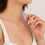 925 Sterling Silver Wishbone Ring Holder Necklace