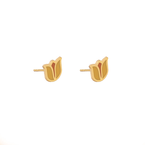 925 Sterling Silver Tulip Enamel Studs