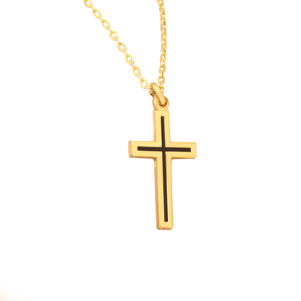 925 Sterling Silver Enamel Cross Necklace