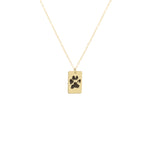 925 Sterling Silver Di̇kdörtgen Plaka Köpek Pati̇si̇