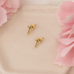 925 Sterling Silver Black Cross Studs