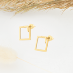 925 Sterling Silver Triangle Square Ear Jacket Necklace