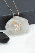 925 Sterling Silver Old English Number Necklace
