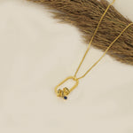 925 Sterling Silver Unique Paperclip Necklace With Birthstone