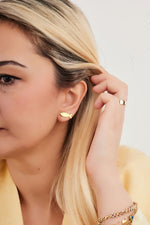 925 Sterling Silver Gold Fish Stud Earrings