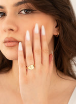 925 Sterling Silver Square Birthflower Ring