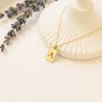 925 Sterling Silver Initial Tag Necklace