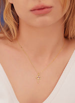 925 Sterling Silver Key Necklace With Birthstone